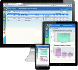 Picture of app displayed on various screens